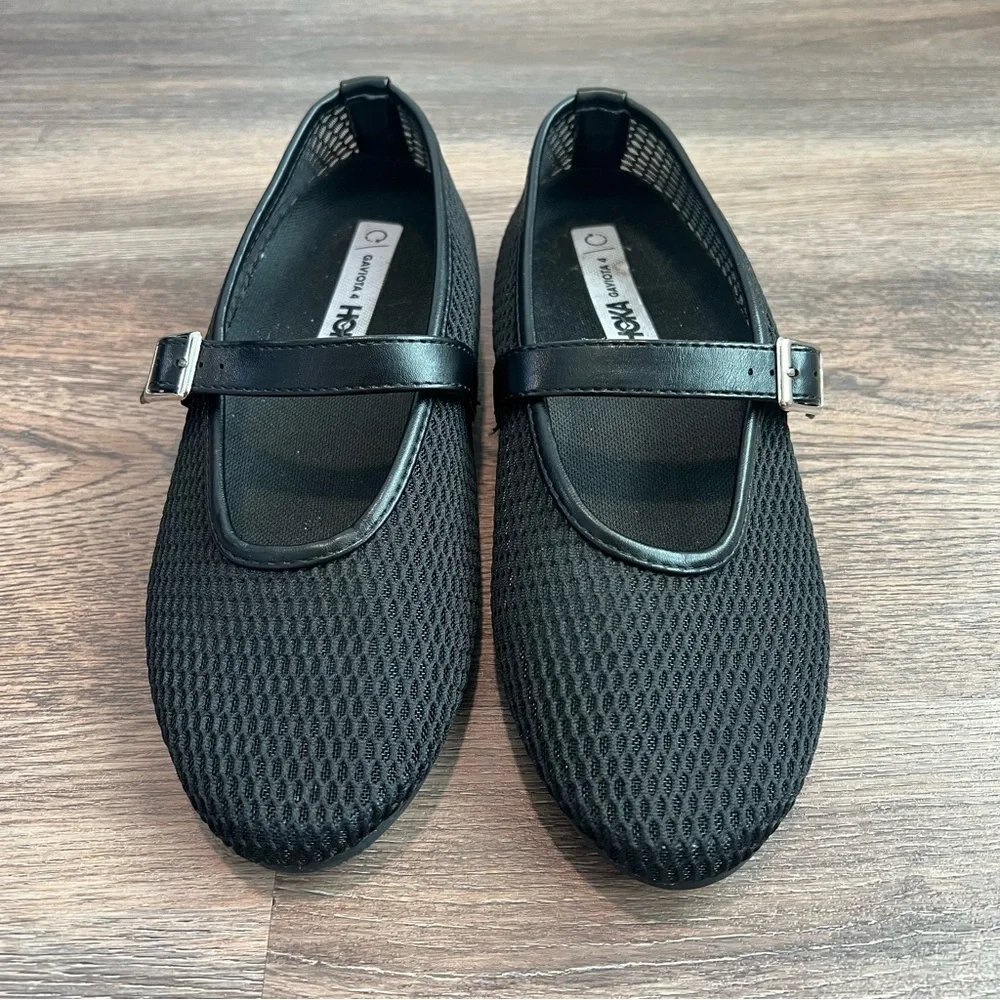 Top Moda Mary Jane Flats Size 7.5 Black Mesh Buckle Ballet Shoes Feminine Casual - Picture 2 of 7